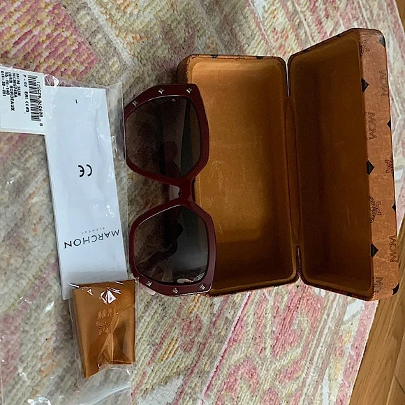 MCM | Accessories | Mcm Rectangle Sunglasses In Bordeaux W  display picture 3